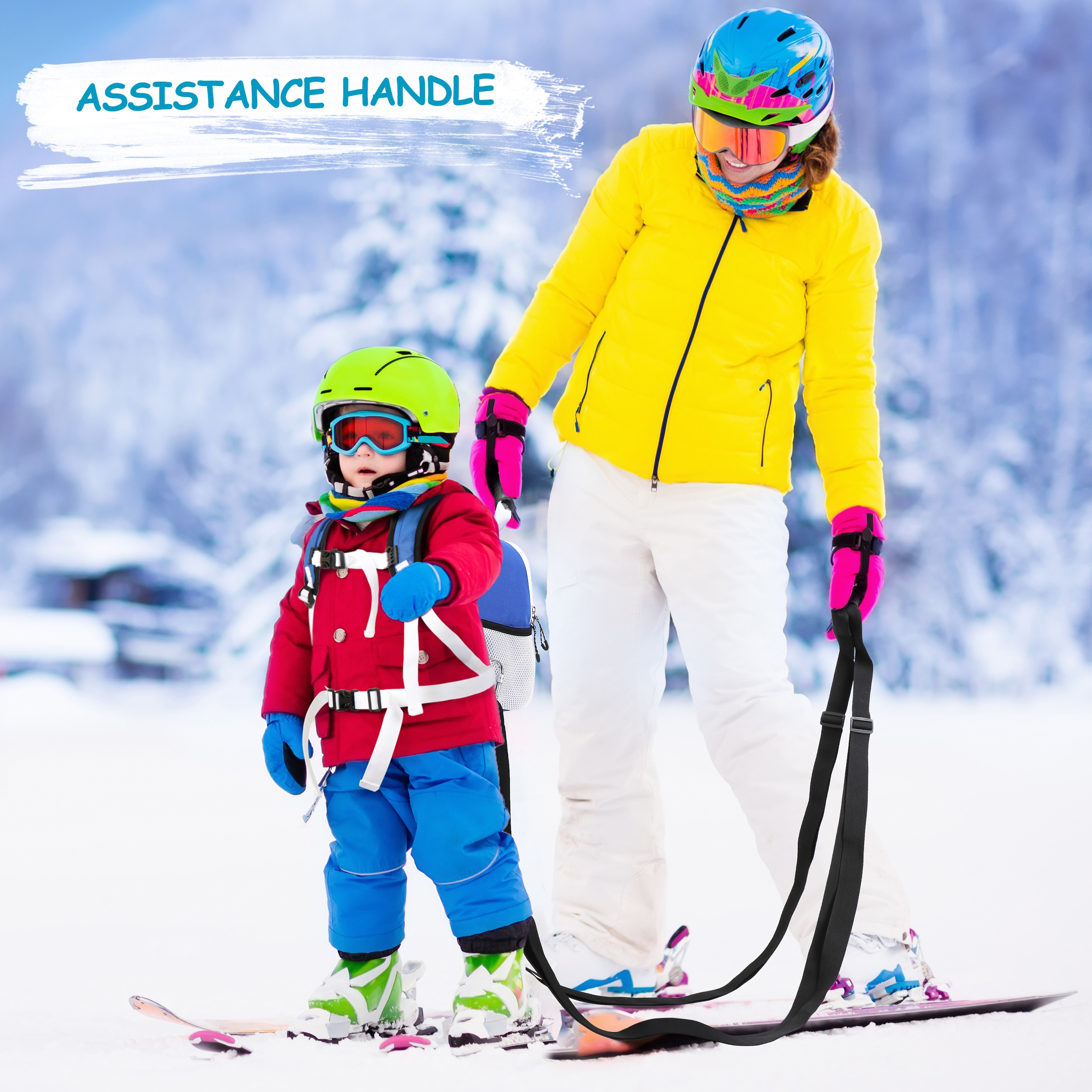 Kids Ski Harness Safety Shoulder Strap Leash Equipment Trainer Slopes for